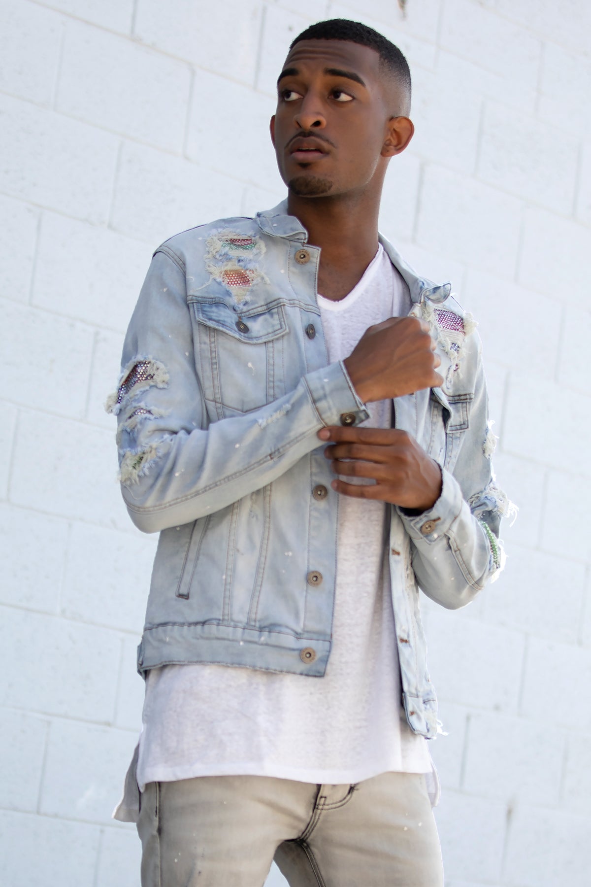 MULTI-COLOR PATCHED DENIM JACKET