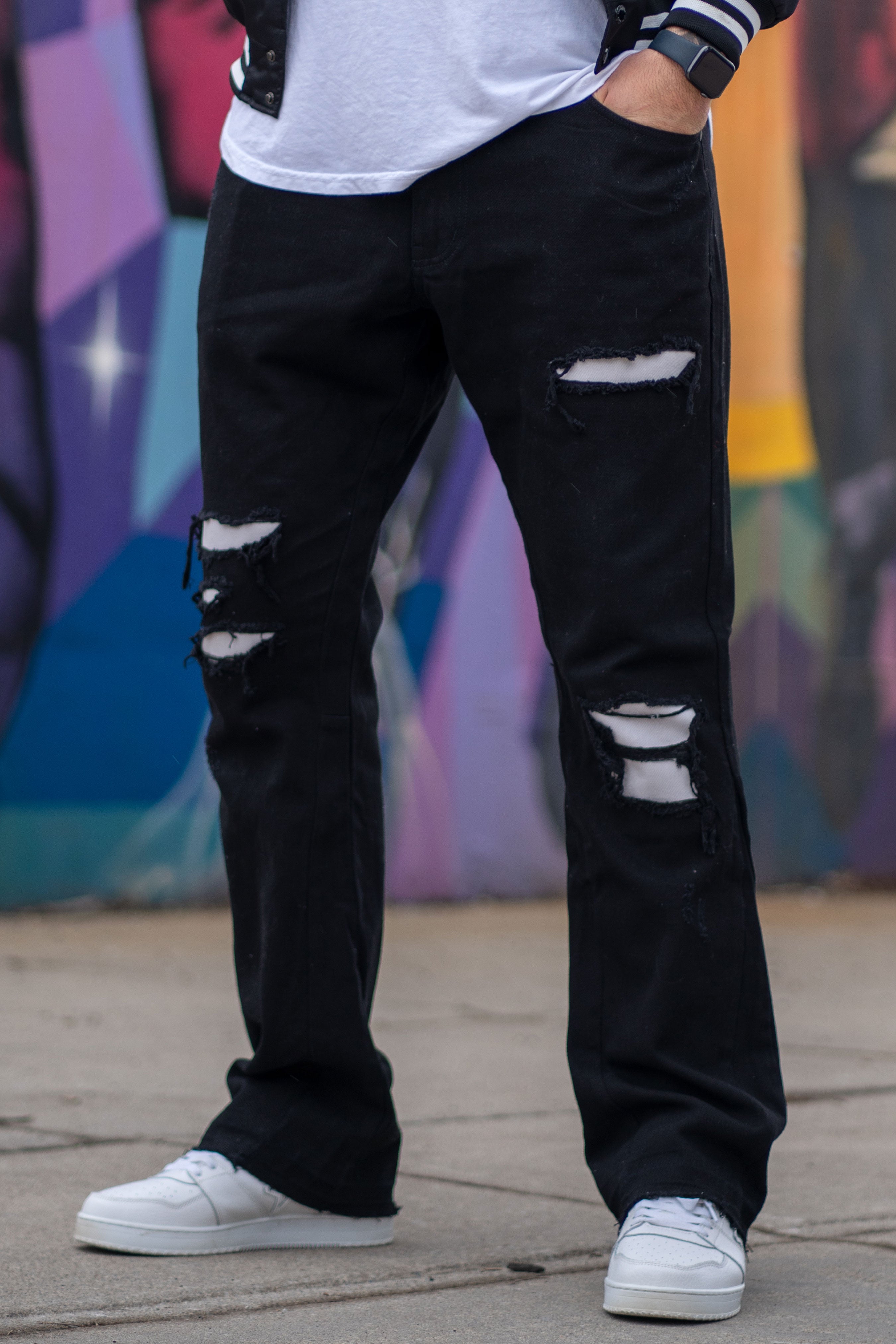 PATCHED FLARE PANTS