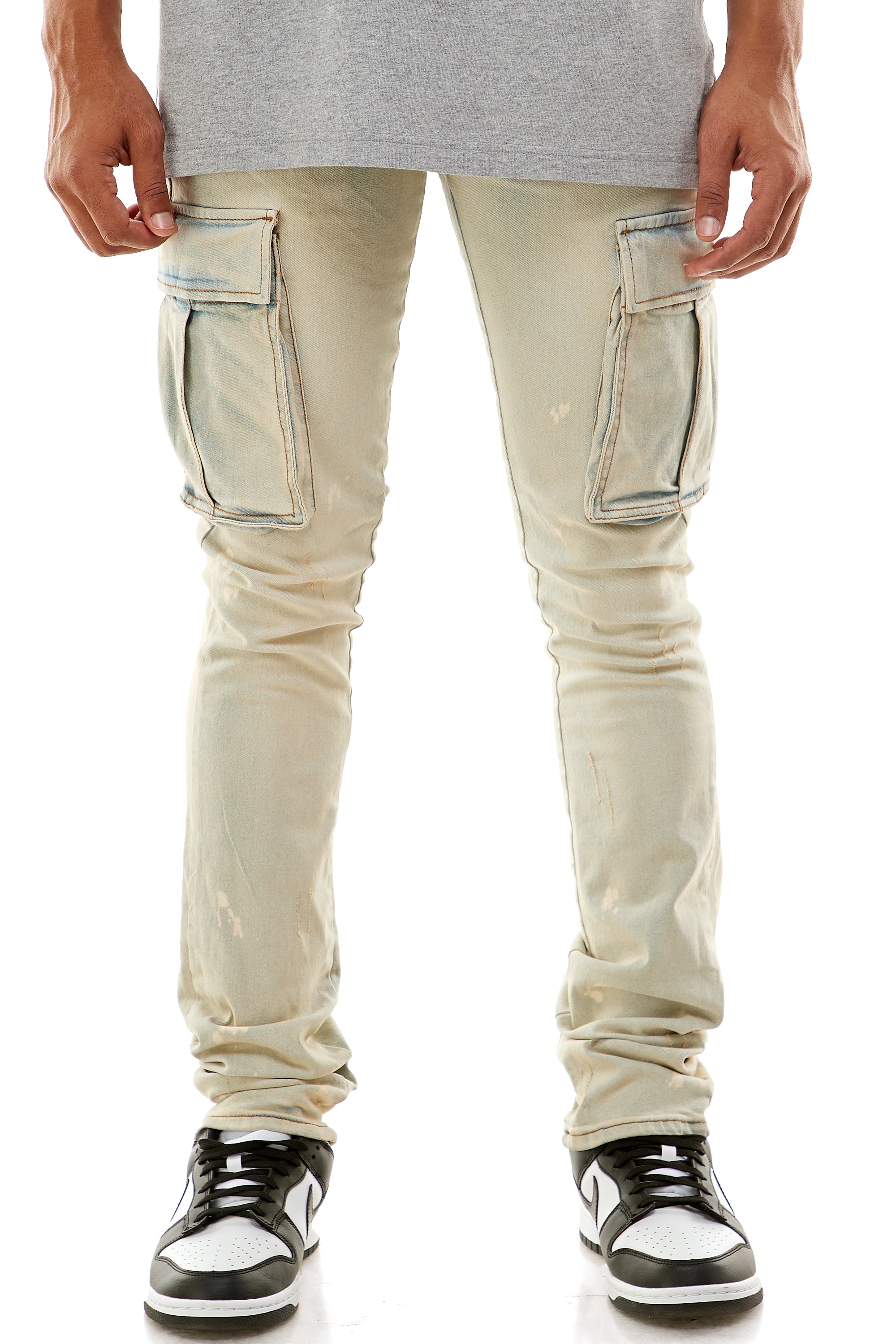 STACKED DOUBLE CARGO JEANS