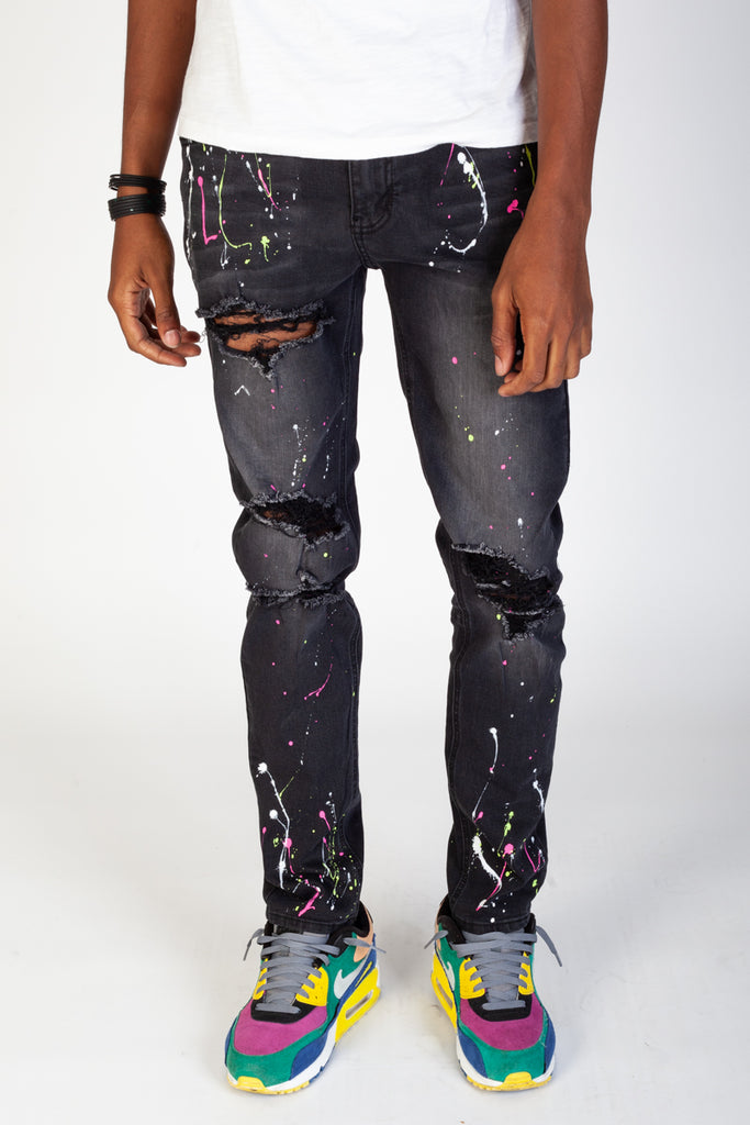 jeans with paint splash