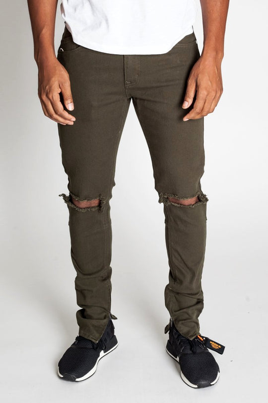 DESTROYED ANKLE ZIP PANTS