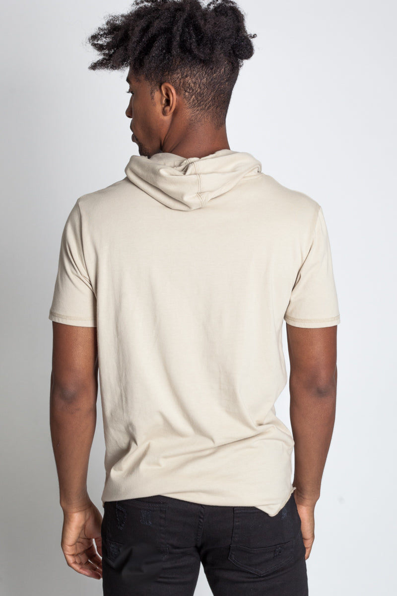 SHORT SLEEVE ASYMMETRIC HOODIE