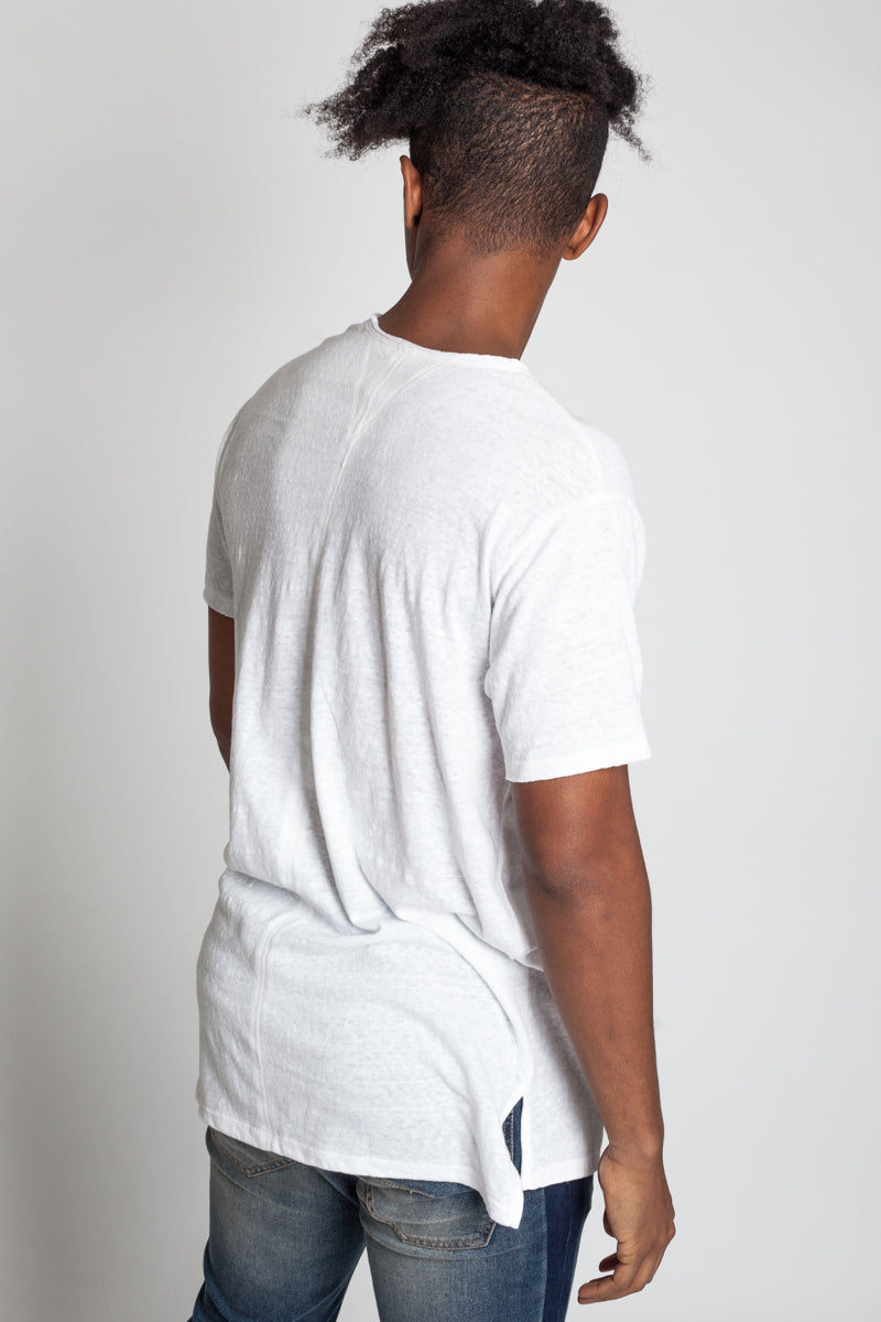 RAW EDGE V-NECK TEE