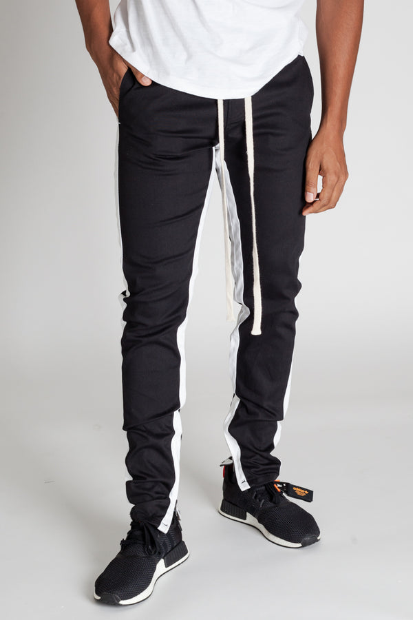 white striped track pants