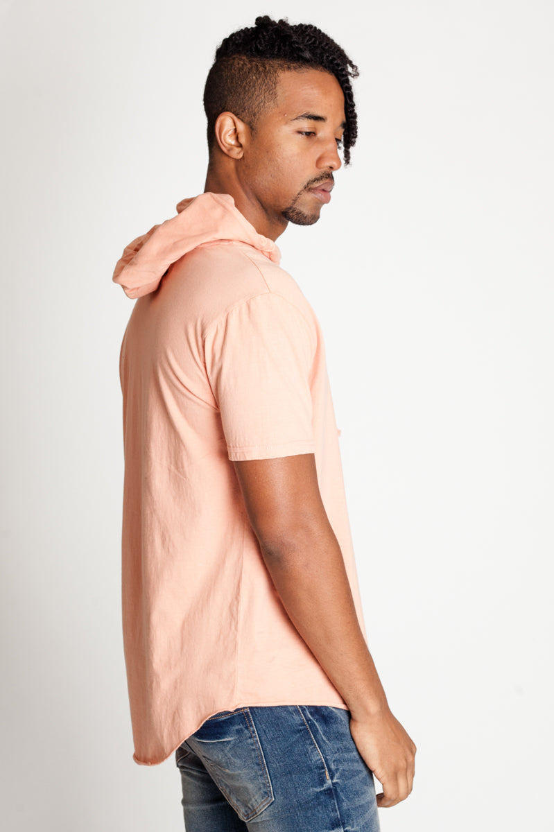 SHORT SLEEVE ASYMMETRIC HOODIE