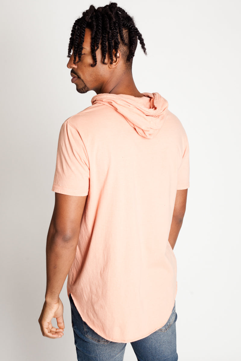 SHORT SLEEVE ASYMMETRIC HOODIE