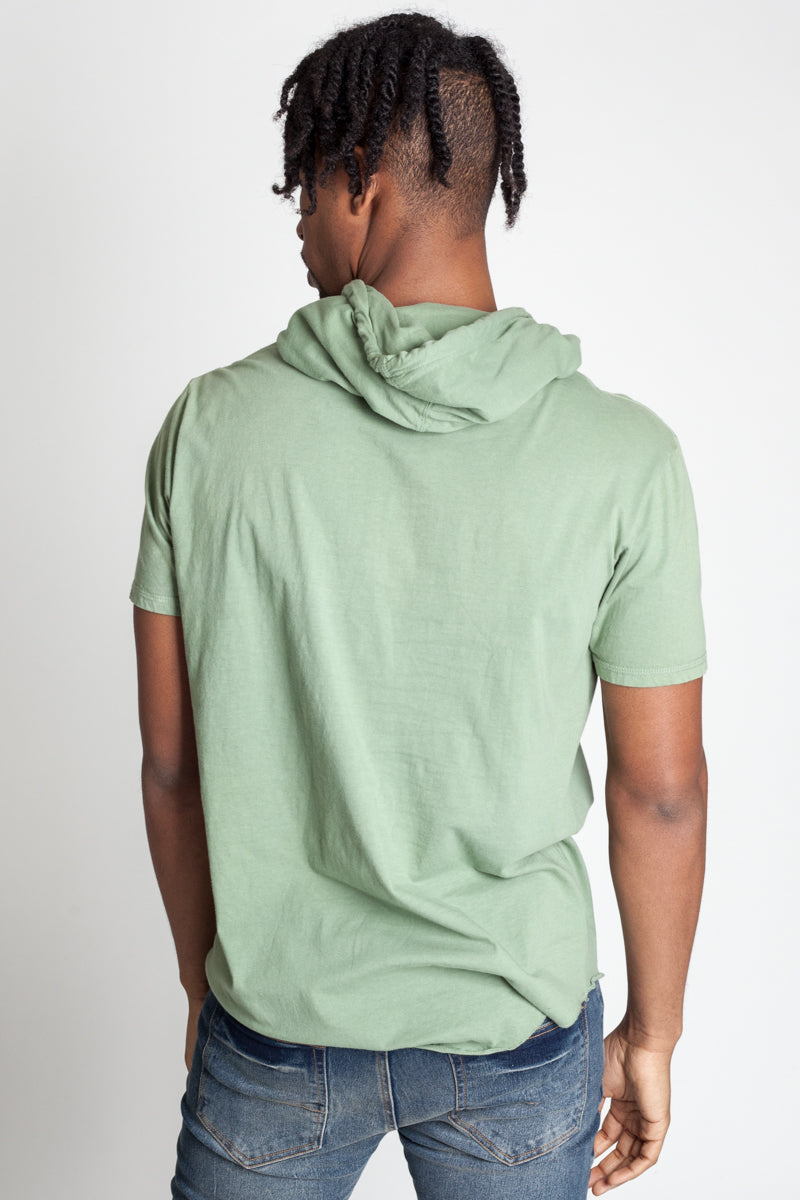 SHORT SLEEVE ASYMMETRIC HOODIE