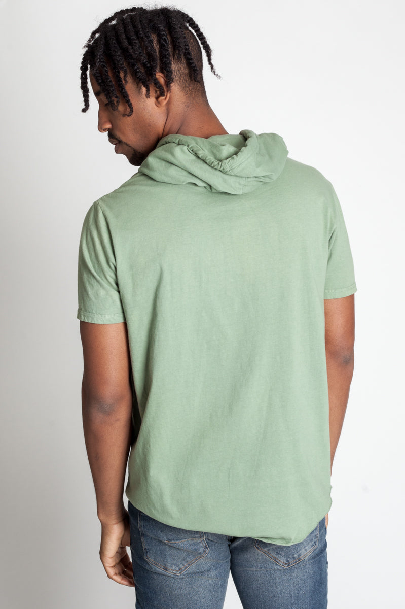 SHORT SLEEVE ASYMMETRIC HOODIE