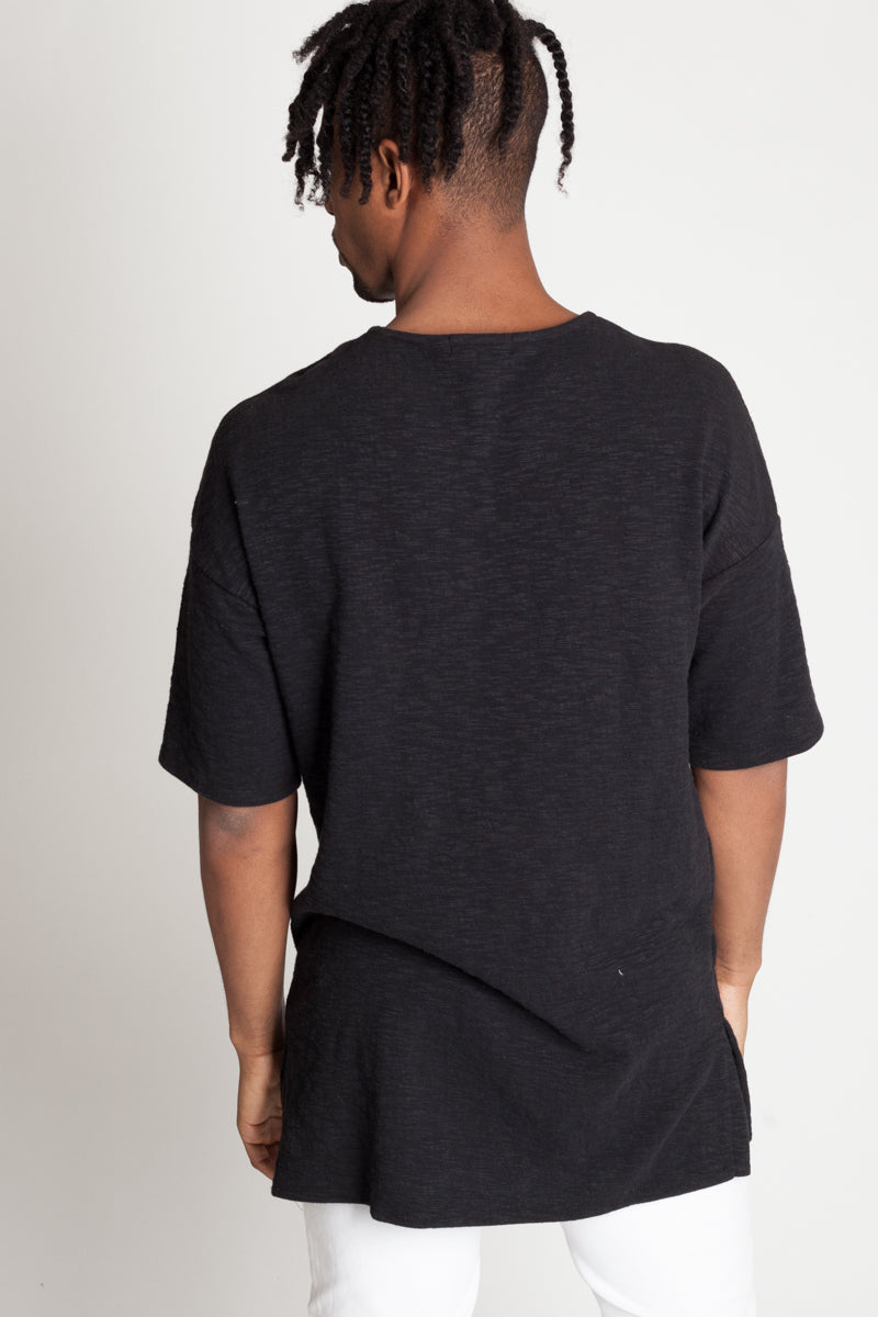 HALF ZIP SLUB TEE