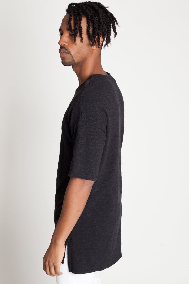 HALF ZIP SLUB TEE