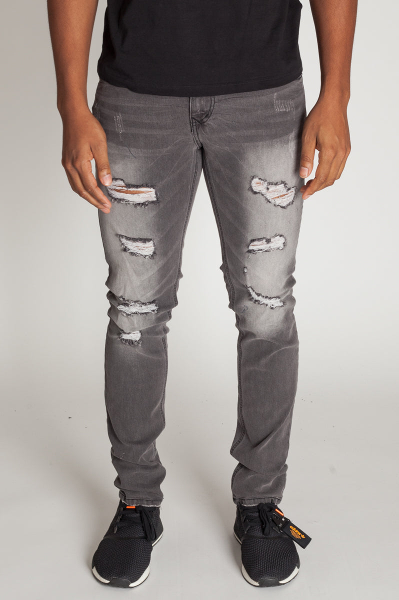 gray distressed jeans