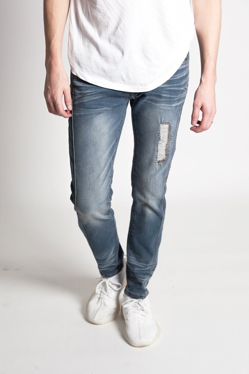 Double Outseam Skinny Jeans (Dusty Blue) – KDNK