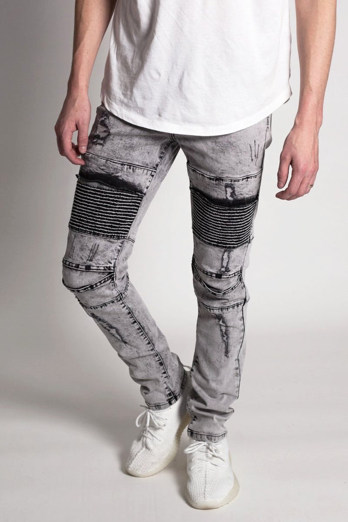 distressed grey jeans