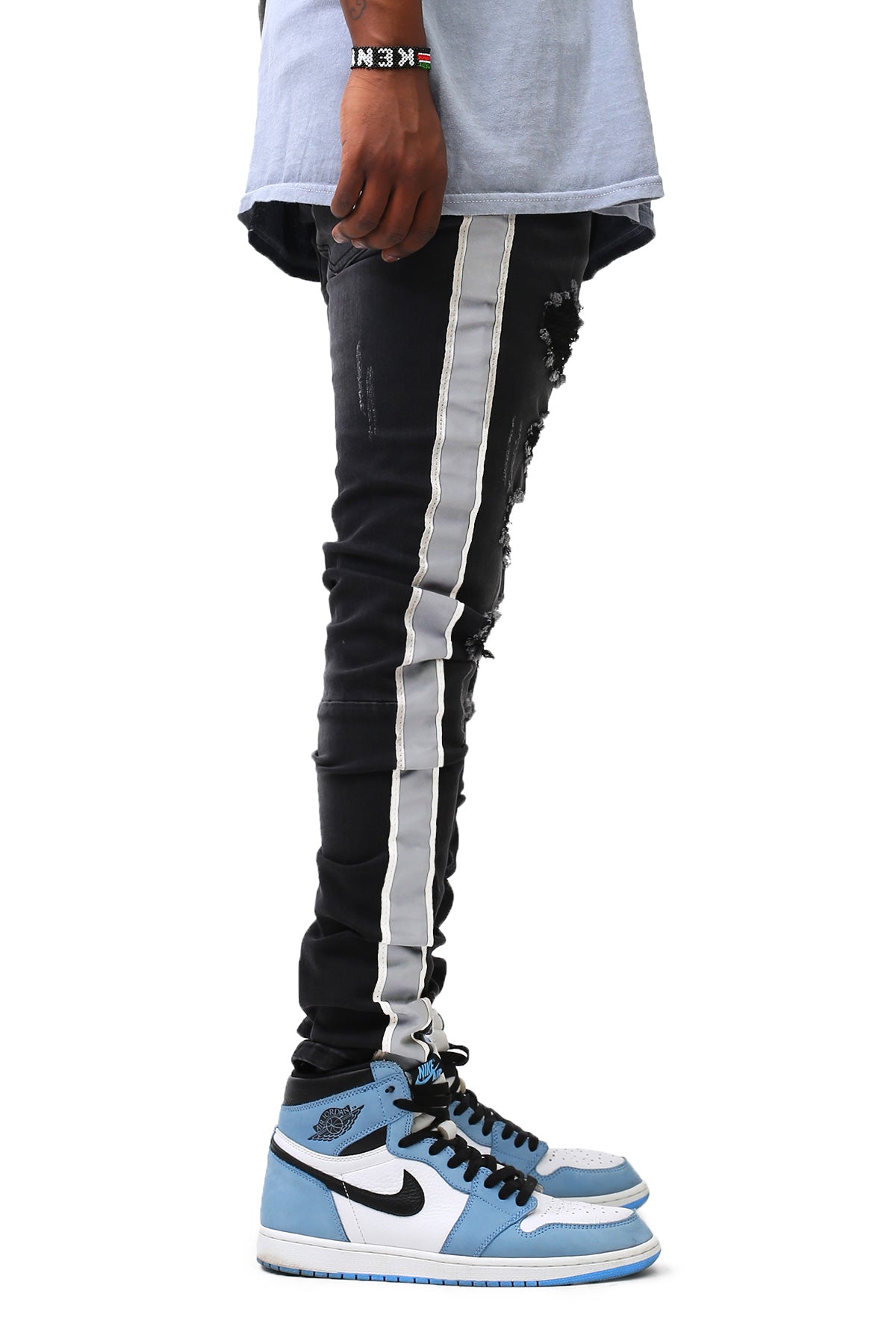 REFLECTIVE TAPED JEANS