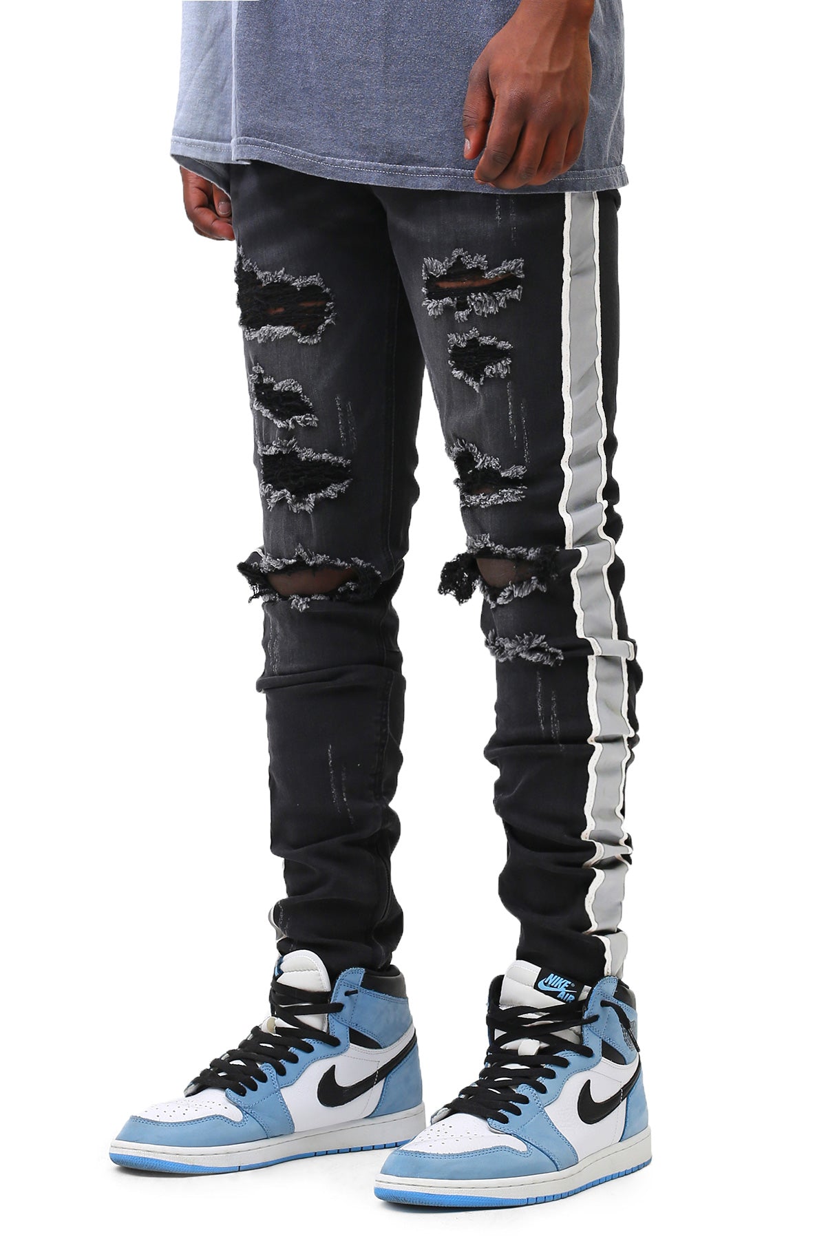 REFLECTIVE TAPED JEANS