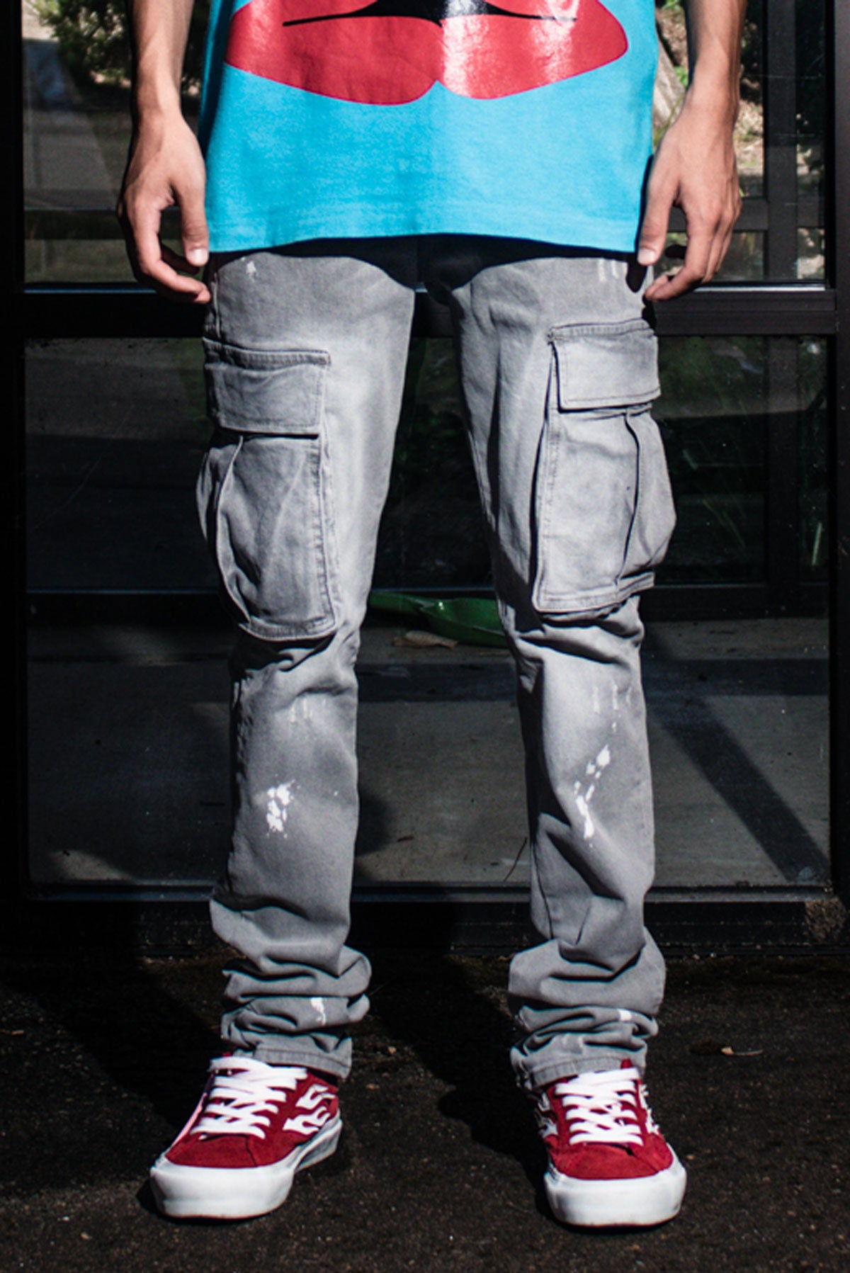 STACKED DOUBLE CARGO JEANS