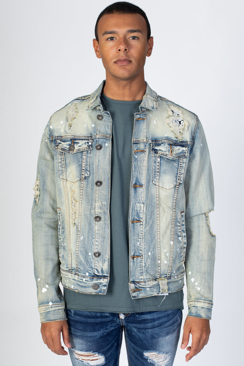 Bandana Patch Denim Jacket (Vintage Medium Blue) – KDNK