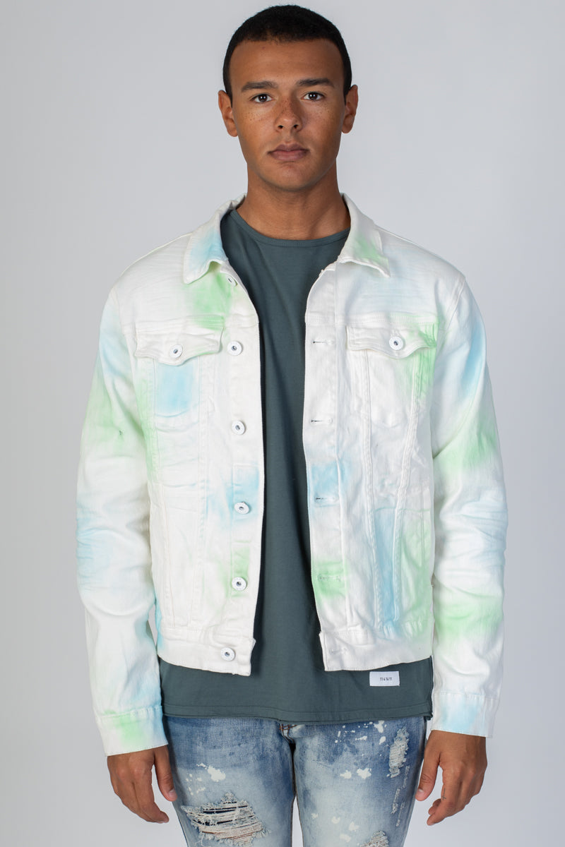 TWILL JACKET WITH MULTI-COLOR SPRAY