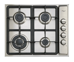 Euro Sienna 60cm 4 Burner Gas Cooktop Electronic Ignition Wok