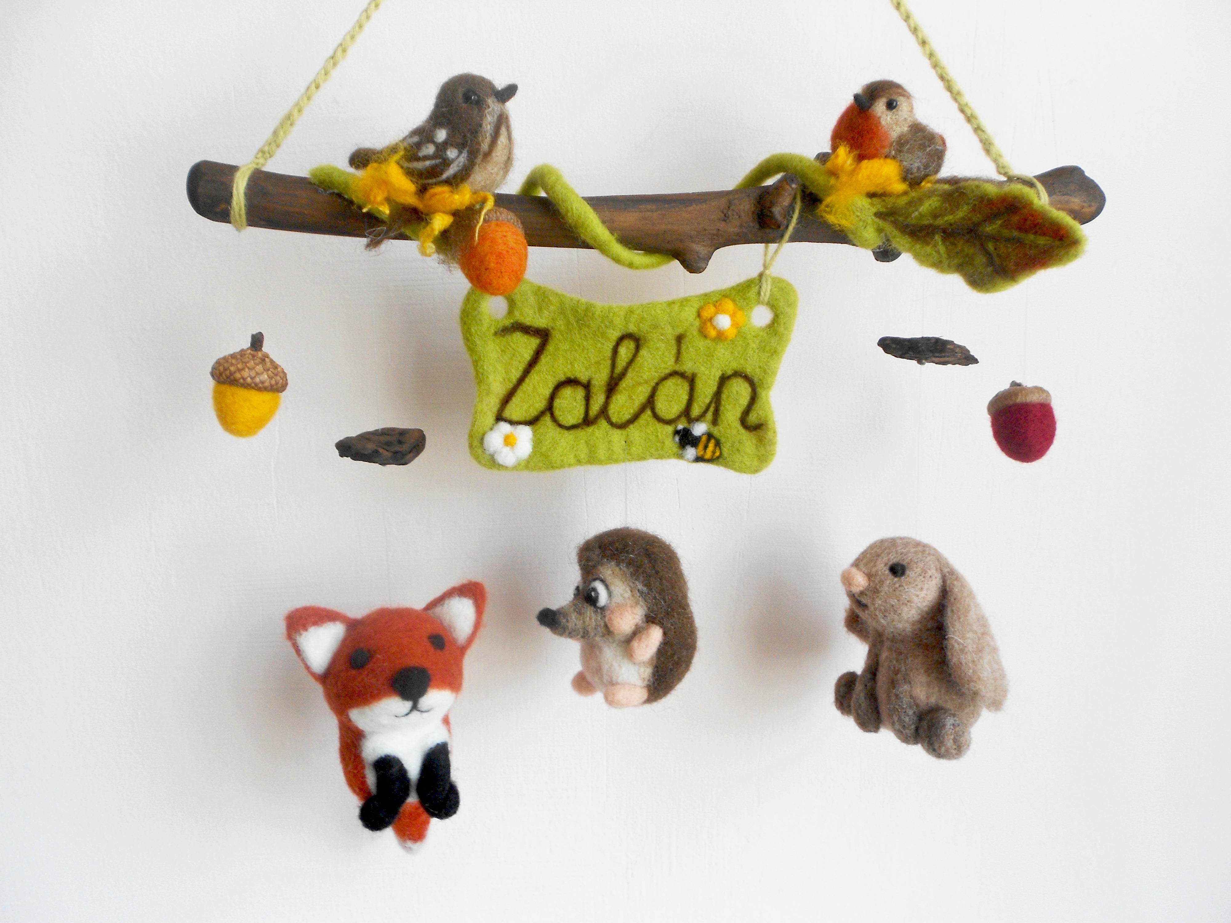 Needle Felted Baby Mobile Forest Animals Woodland Baby Crib