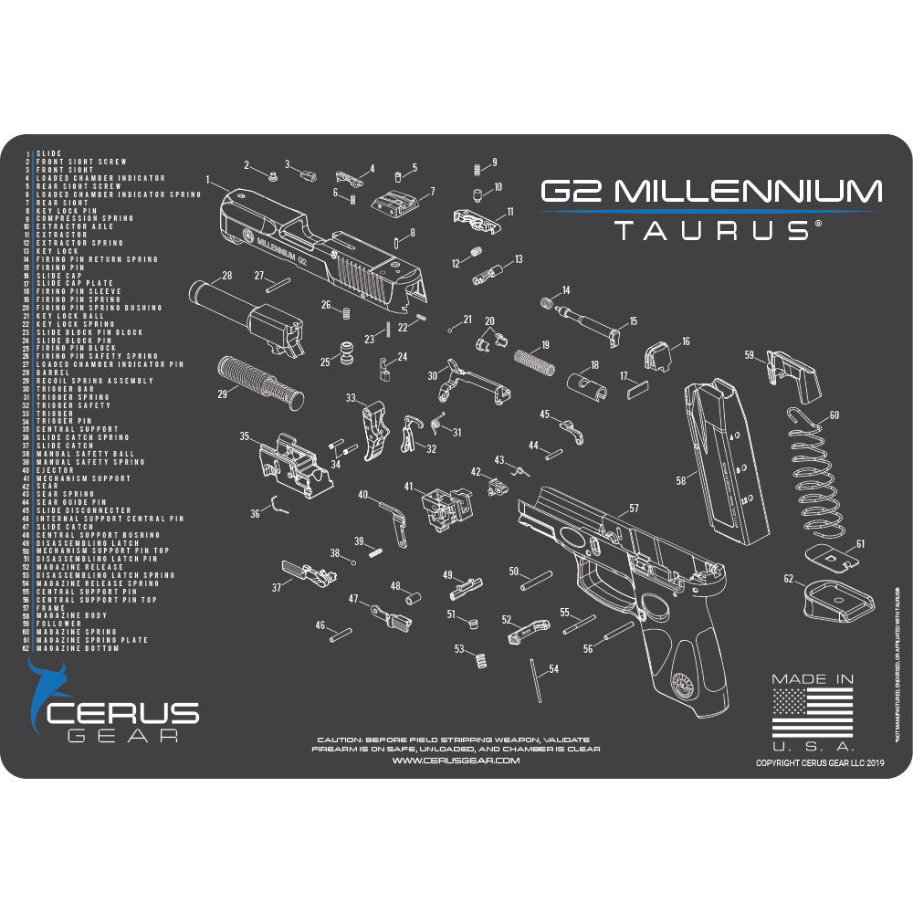 TAURUS® G2 MILLENIUM SCHEMATIC PROMAT Clean your G2 Like a Pro