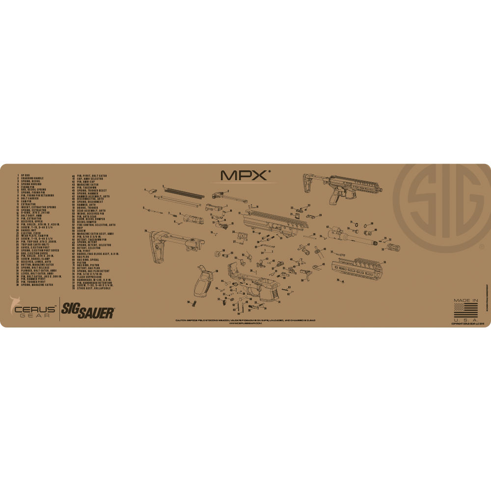 SIG SAUER® MPX Schematic ProMat Licensed & Endorsed by Sig Sauer