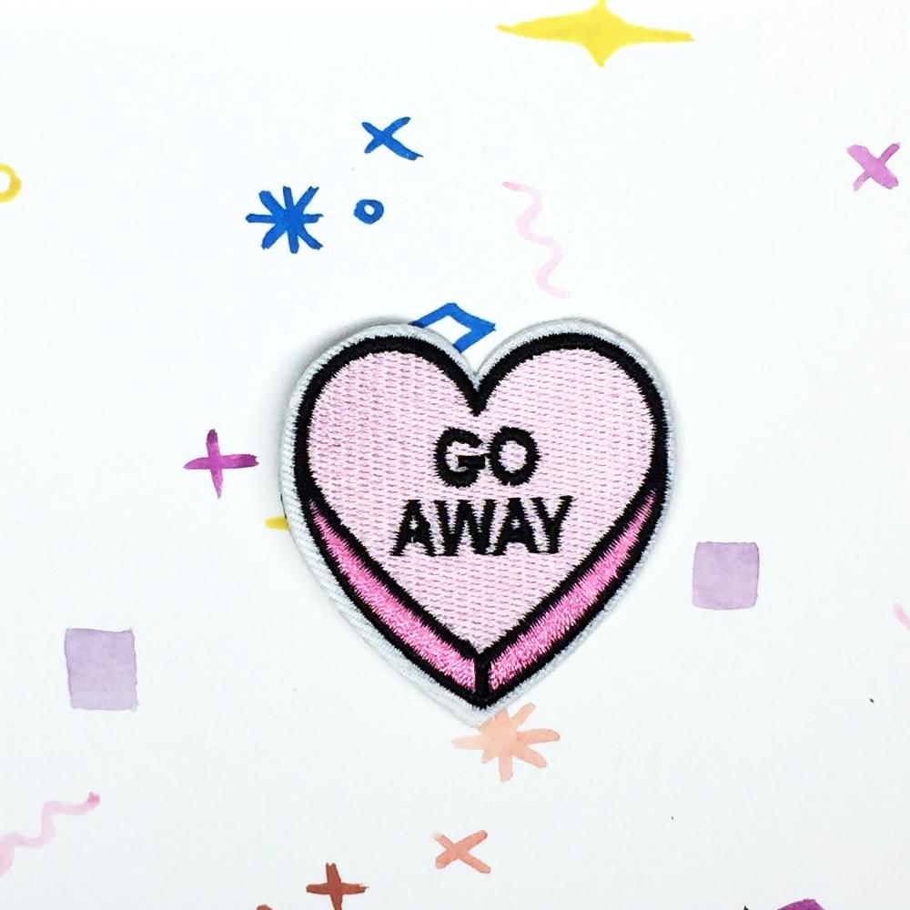 Go Away Candy Heart Patch