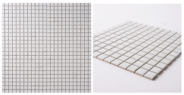 Simple White 1x1 Square Ceramic Mosaic Tile