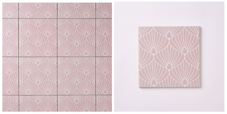 Eiffel Shell Pink/White 8x8 Porcelain Tile