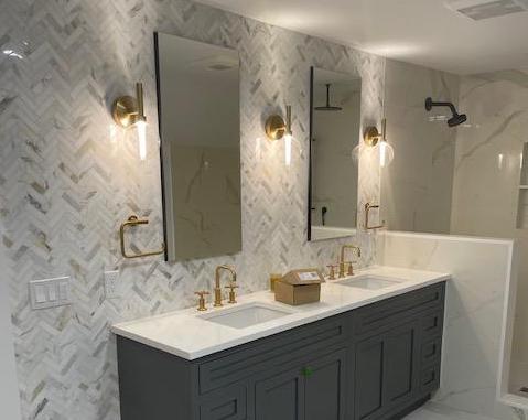 Calacatta Gold 1x4 Herringbone Marble Mosaic