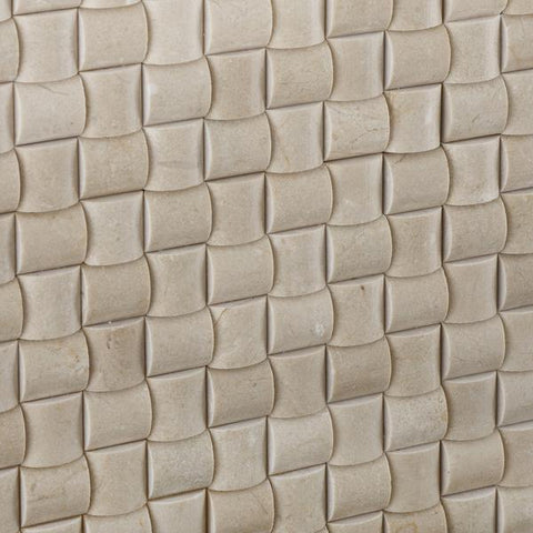 Crema Marfil 3D Small Bread Mosaic Tile