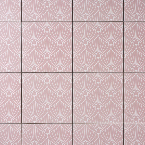Eiffel Shell Pink/White 8x8 Porcelain Tile