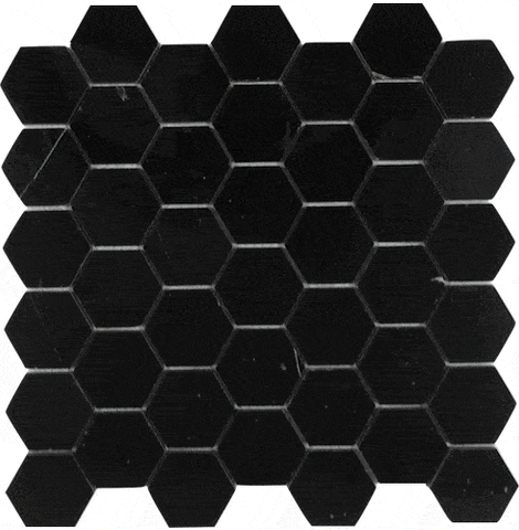 Nero Marquina Hexagon 2” Marble Mosaic