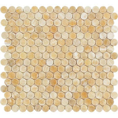 Honey Onyx Penny Round Mosaic Tile