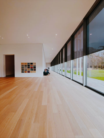 Large room with wood-look tile floor