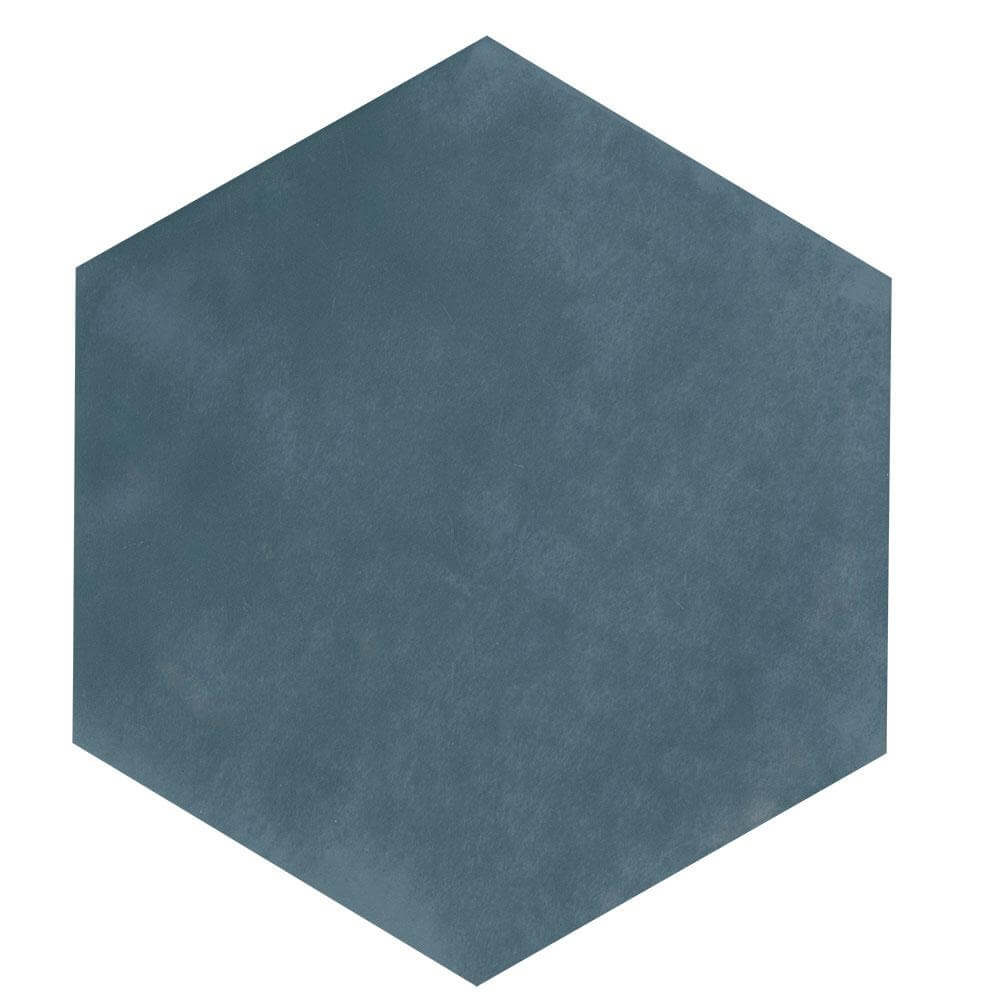 San Fran Volga Blue Hexagon Ceramic Wall Tile