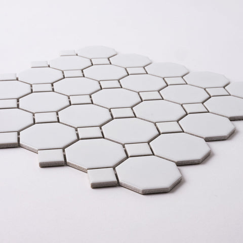 Simple White Octagon Ceramic Mosaic
