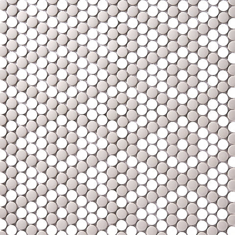 Simple Gray and White Penny Round Ceramic Tile
