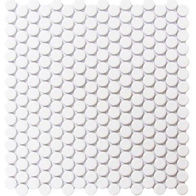 White Penny Round Ceramic Mosaic Tile