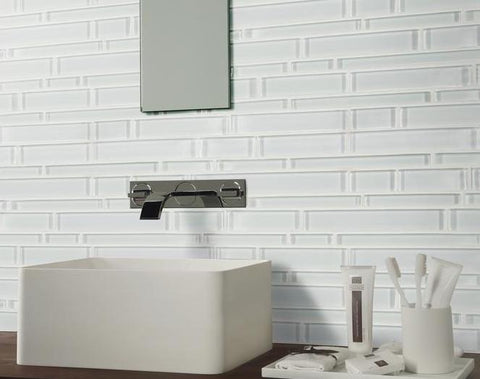 York Lucent White Bamboo Glass Mosaic