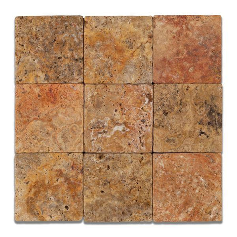 Scabos Travertine 4x4 Tumbled Field Tile – Tilezz