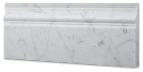 Carrara White Marble 5X12 Baseboard Molding Polished/Honed Stone Tilezz 