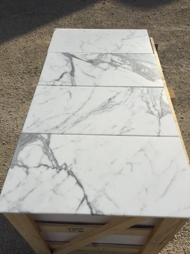 Statuario White 12x24 Honed Marble Field Tile – Tilezz