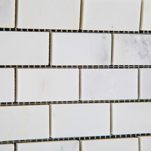 Calacatta Cressa (Asian Statuary) 1x2 Mosaic Polished/Honed Sample – Tilezz