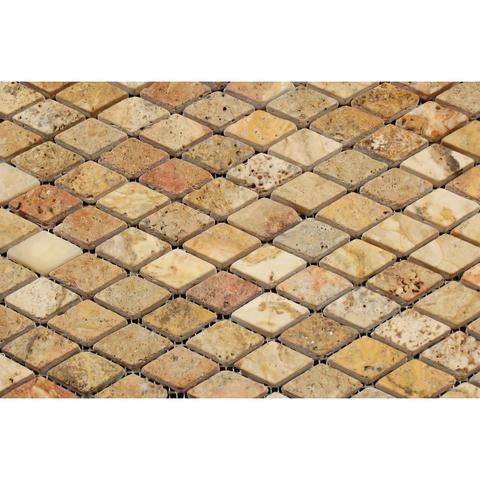 Scabos Travertine 1x2 Diamond Tumbled Mosaic Tile – Tilezz