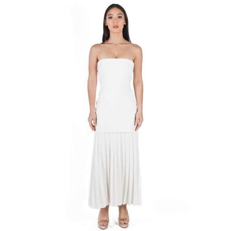 dion lee white pleated dress