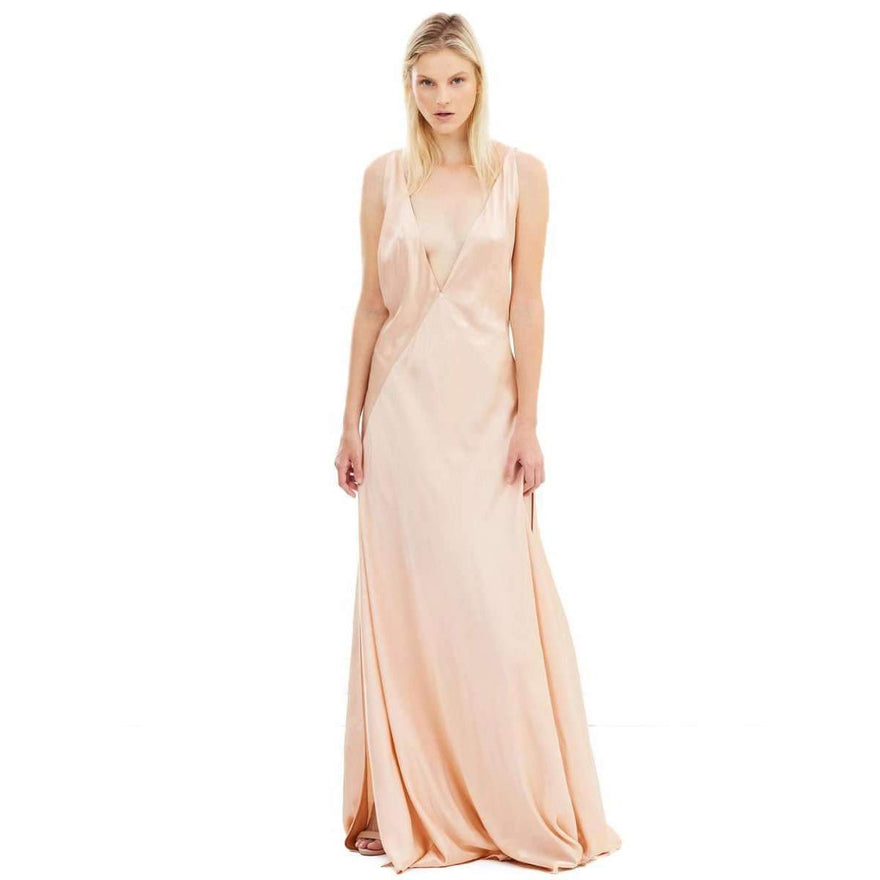 michael lo sordo silk satin maxi dress