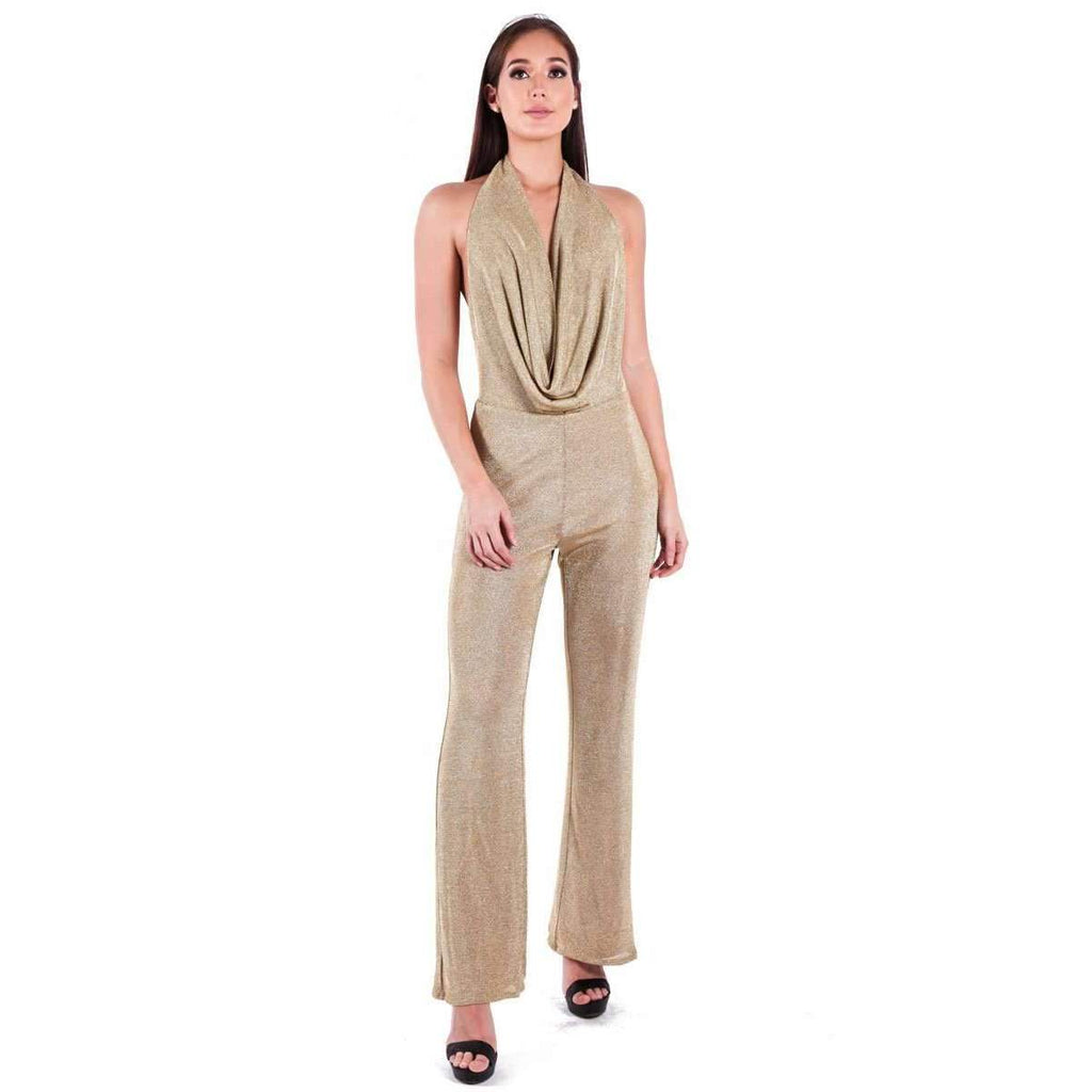 misha collection gold jumpsuit