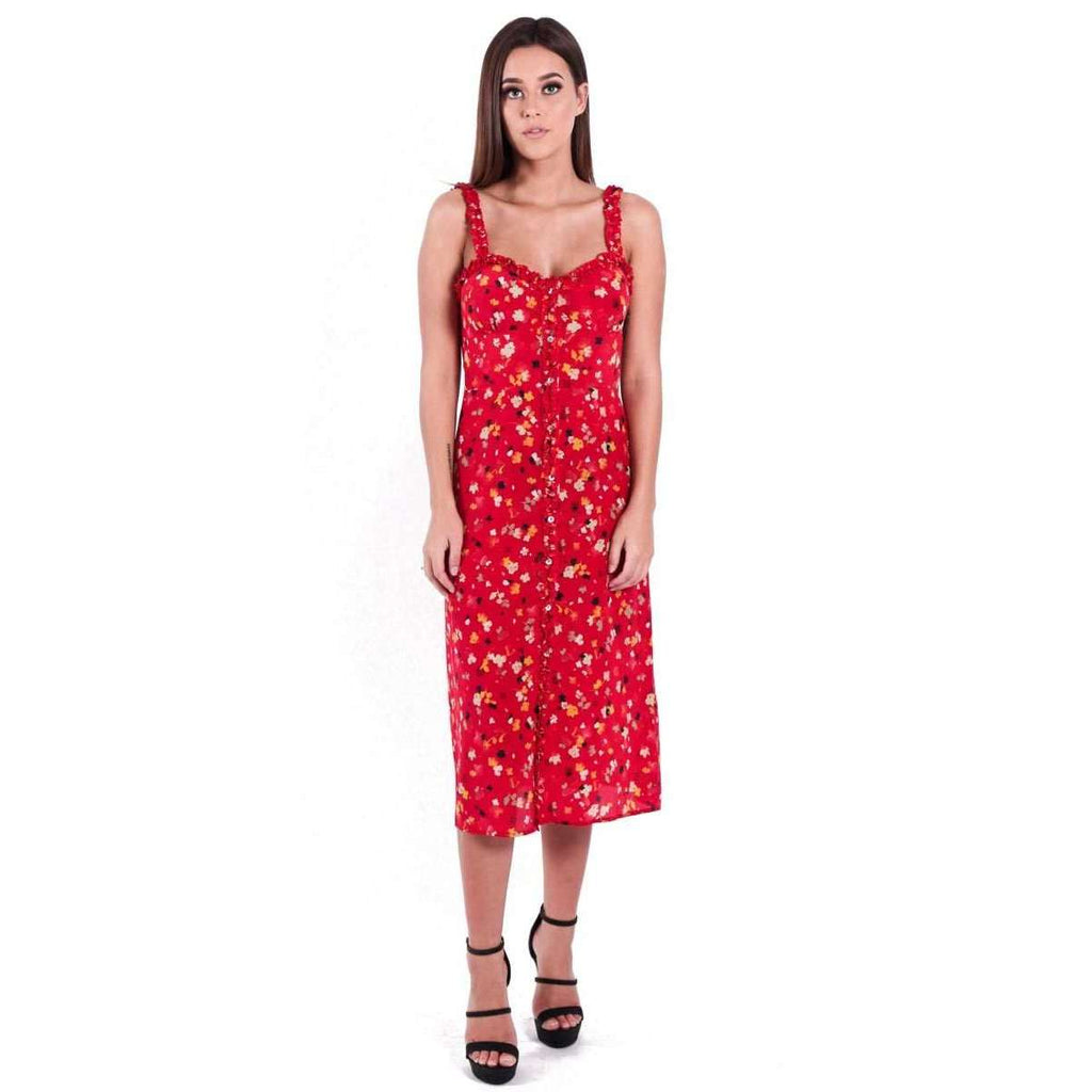 realisation par red floral dress