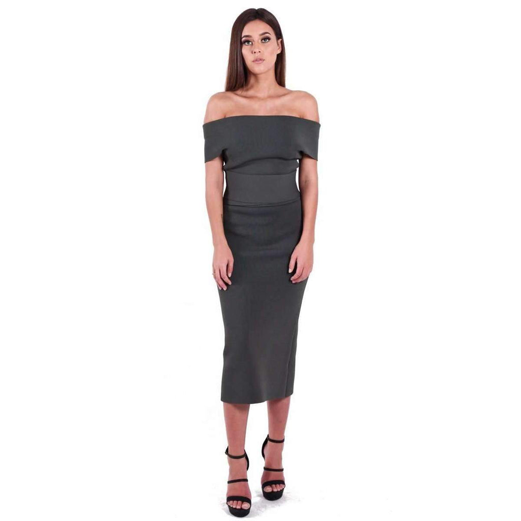 Scanlan Theodore Crepe Knit C/Shld Milano Dress for Hire | VESTRR – Vestrr